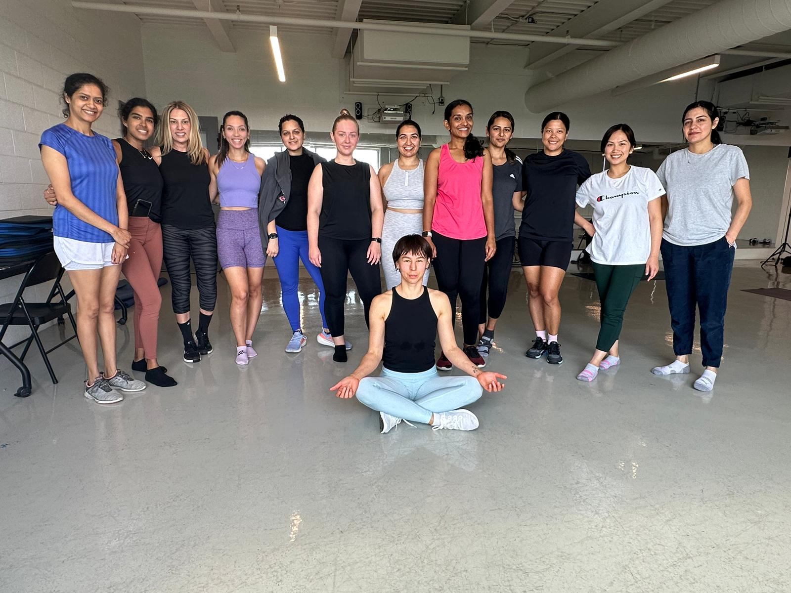 Ira with her class group after a session
